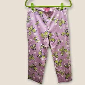 Key West Women's Capri‎ Pants Size 8 Lilac Butterfly Print Cotton Blend Resort